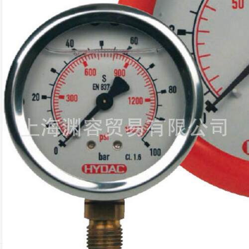 HYDAC贺德克HM100-100-B-G1/2 0-10MPA压力表HM63-16-R-G1/4