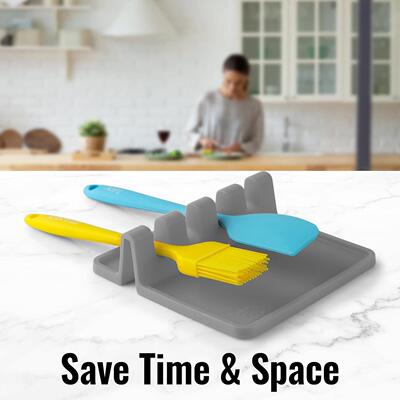 Silicone Spoon Rest Kitchen Utensil Holder Drip Pad
