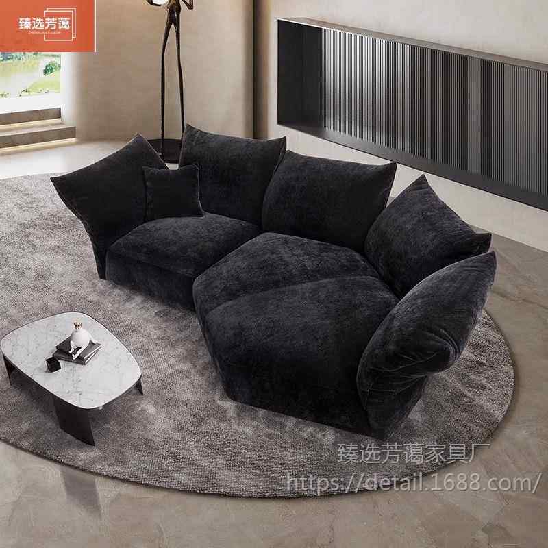 花瓣沙发臻JNX选极简艺小弧形沙大户型布新款异形创意沙发发baxte