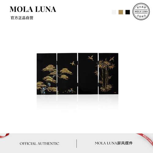 MOLA.Head.摆件中式桌面屏风摆件装饰画 画古风装饰品可折叠 | 带