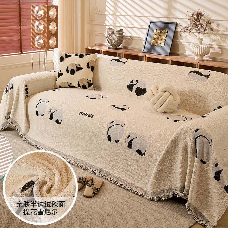 半边绒防滑直排皮沙发套罩四季通用2025新款一整张全盖沙发巾盖布