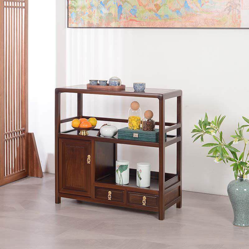 餐柜实木茶柜中式简约家用茶水柜办公室客厅边柜靠墙茶柜收纳柜