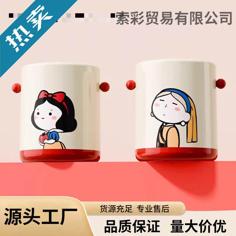 按压式垃圾桶家用客厅儿童房可爱卡通公主高颜值桶卫生间卧室带盖