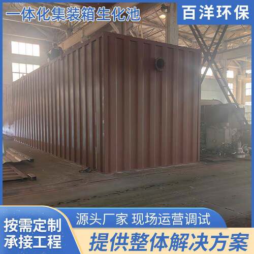 百洋环保厂家供应一体化集装箱生化池污水处理成套污水处理设备