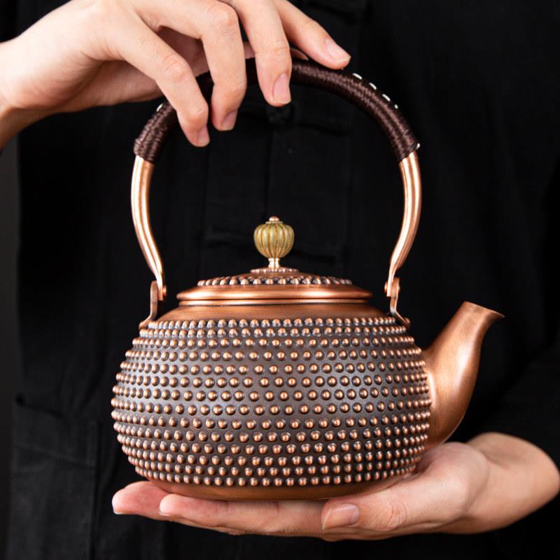 铜壶烧水壶手工铜茶壶紫铜壶泡茶沏茶壶养生壶茶壶家用煮茶器套装