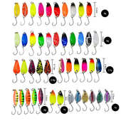 45件 金属勺形亮片单钩出口鳟鱼亮片 套路亚亮片套装