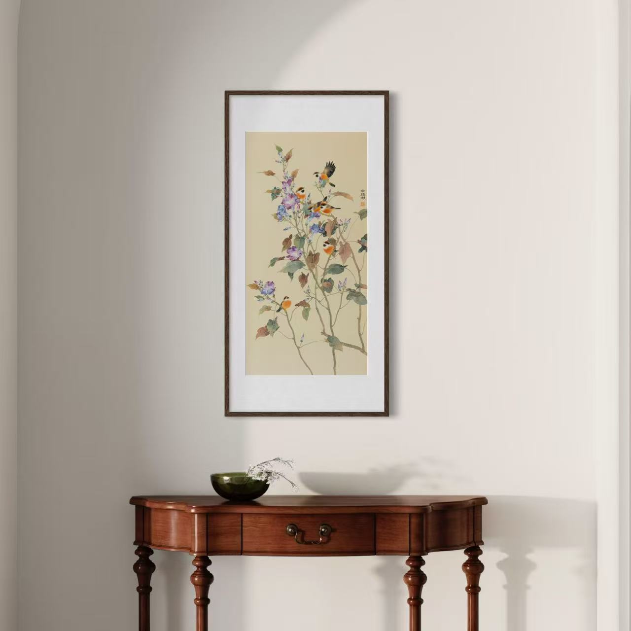工笔花鸟-涂颜利限量版画装饰画中古风新中式客厅茶室玄关挂画