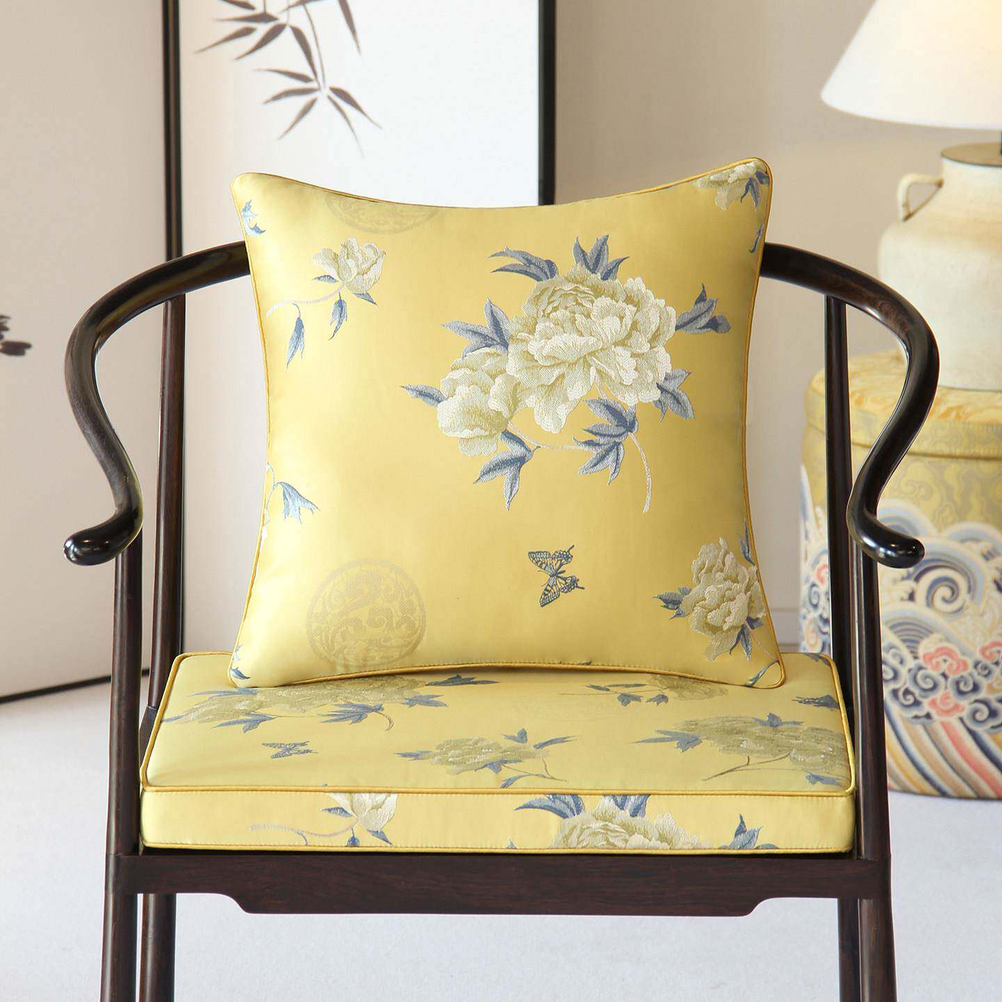 乳胶坐垫新中式红木椅子垫餐椅圈椅茶桌椅垫实木沙发垫座垫定制