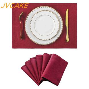 4pack Cloth Placemats Dinner Party彷亚麻双层法式餐垫厚实