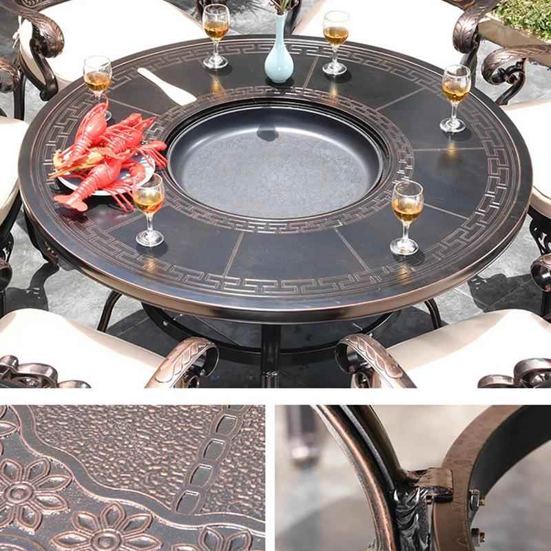 欧式户外烧烤桌台子室外花园庭室院露ZL100露休闲外天阳台铸铝烧