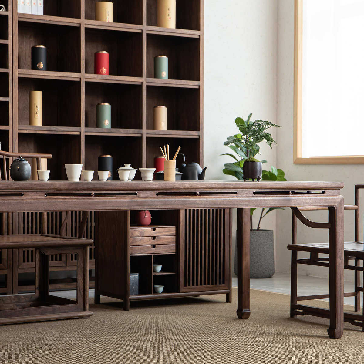 XLL中式茶桌桌椅组合榆木简约禅意茶台家用实木桌子茶室功夫茶几,住宅家具,家用茶台/茶桌,淘宝优惠券,粉丝福利购,淘宝优惠卷