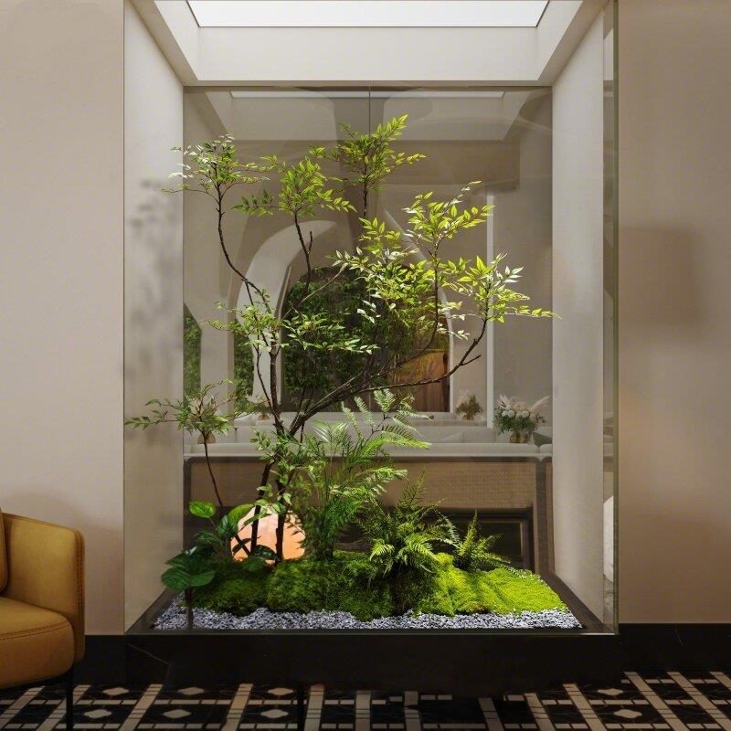 彷真绿色植物造景大型彷生植物室内景观商场店铺装饰场景落地组合