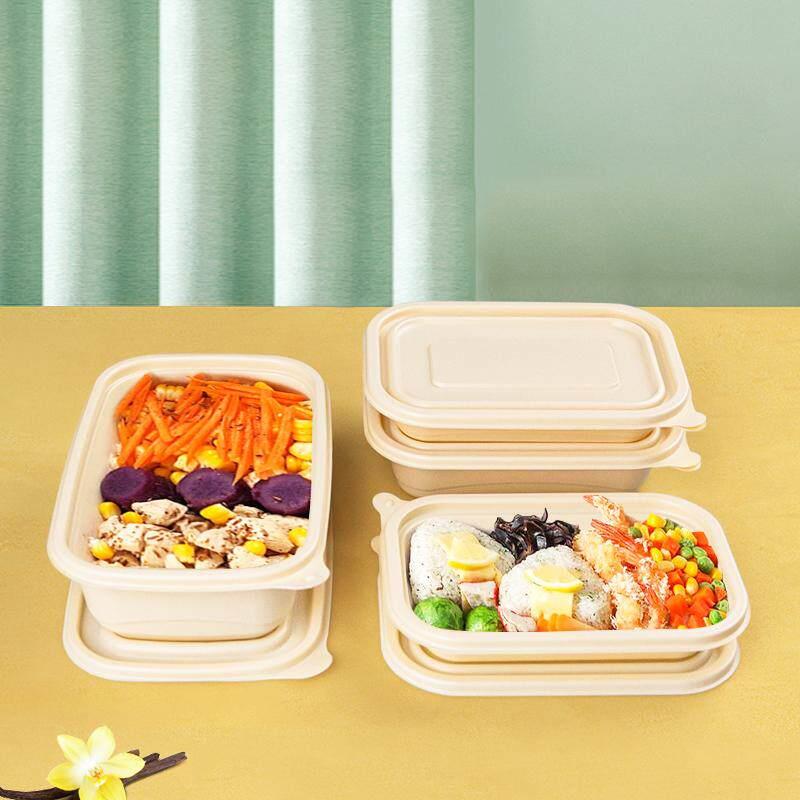 玉米淀粉降解一次性长方形便当盒带盖子外送打包盒环保食品级米饭