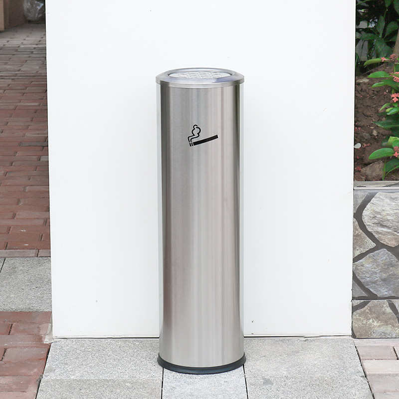 户外不锈钢灭烟桶落地立式烟灰柱烟头收集器商用烟蒂柱烟头灭烟柱