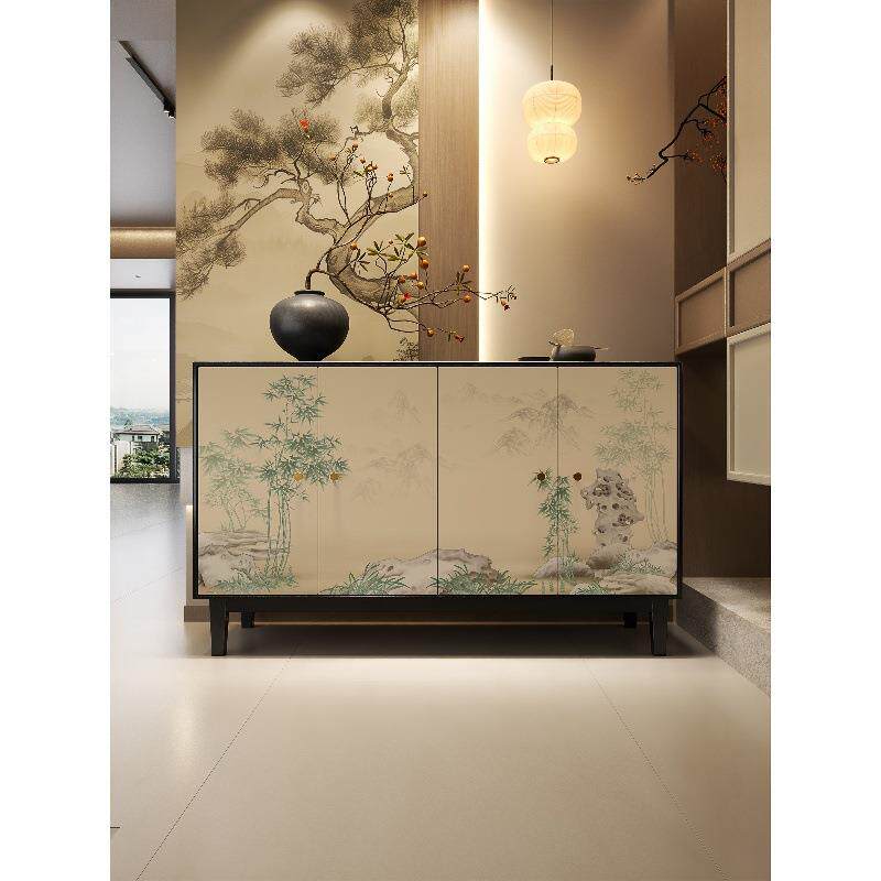 新中式玄关隔断柜中古风客厅复古储物柜餐边柜酒楼备餐柜斗柜商用