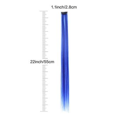 Clip in Hair Extensions Colored Party Highlights 22 inches