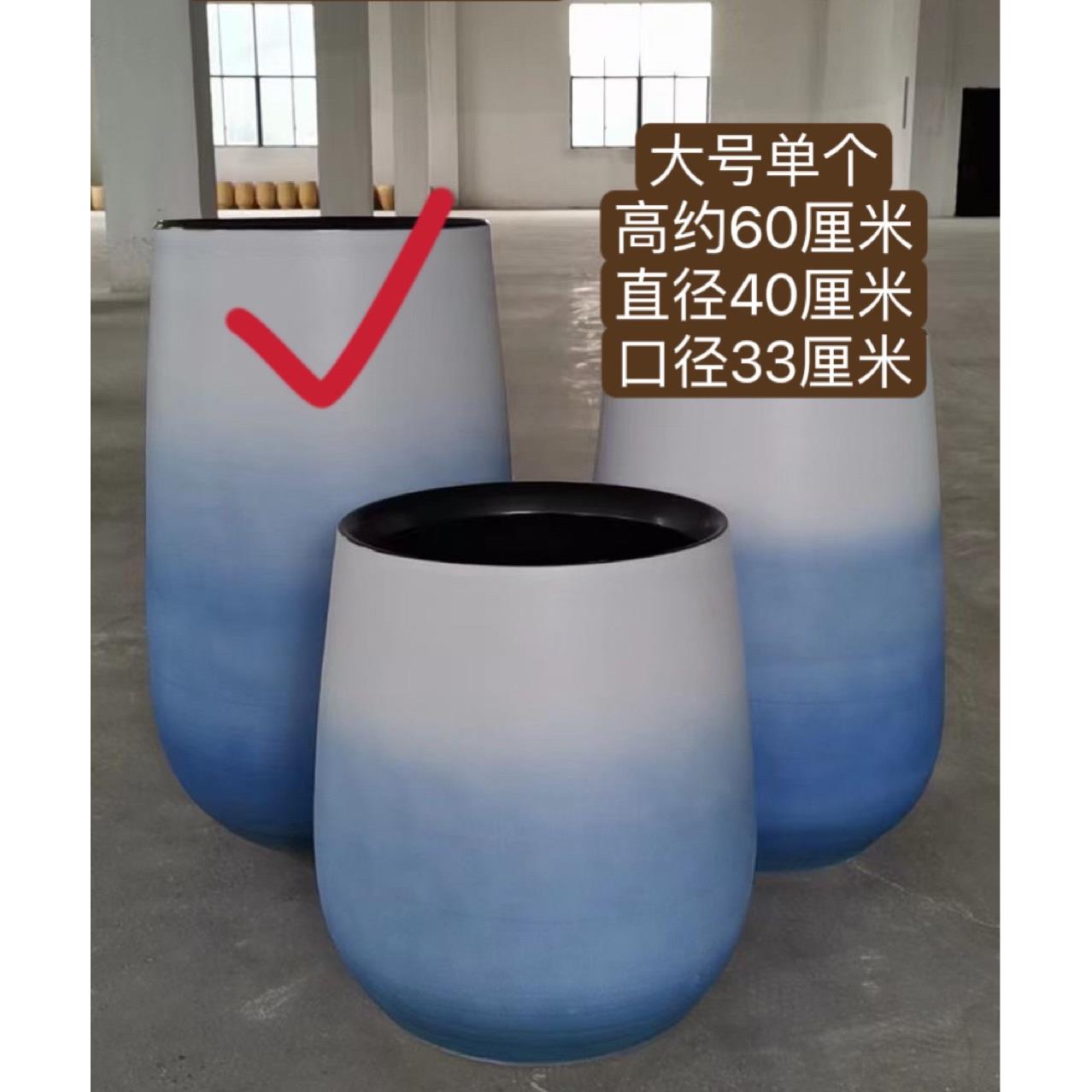 家庭园艺北欧蓝色小清新日式欧式简约现代条纹陶瓷花瓶陶罐