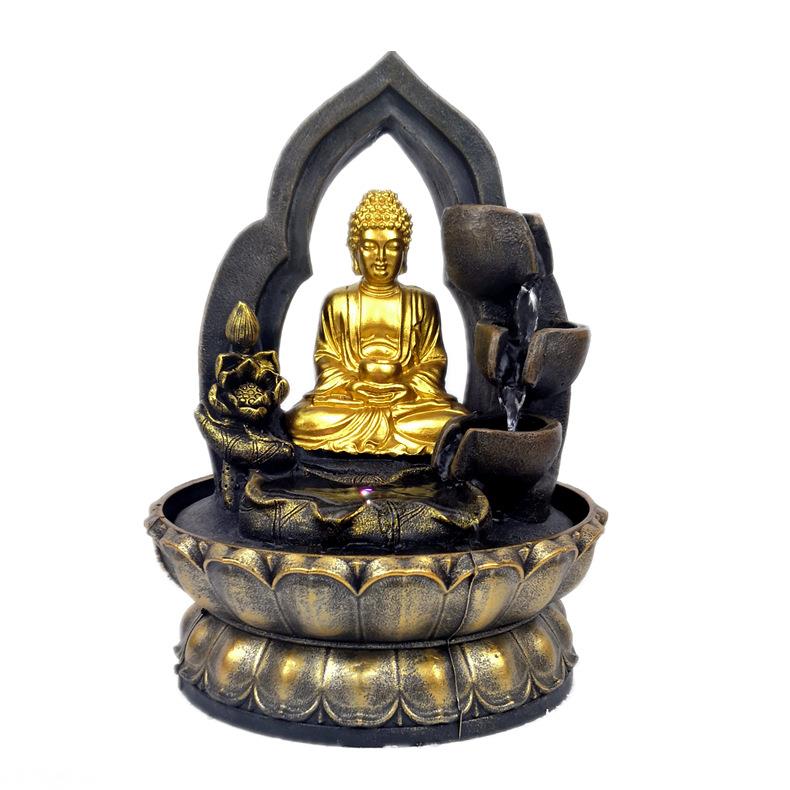 佛像树脂工艺品流水摆件桌面喷泉水景中式装饰礼品