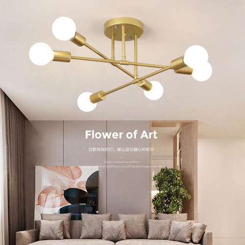 北欧客厅吊灯家用简约餐厅铁艺吸顶灯创意工业风卧室灯具客厅灯
