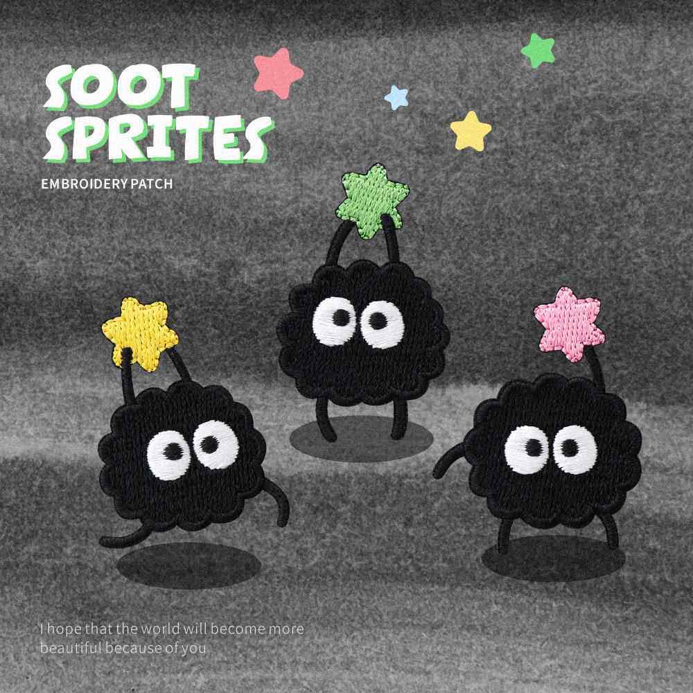 日本羽绒服补丁贴高端修补衣服装饰图案贴刺绣贴黑色布贴自粘免缝