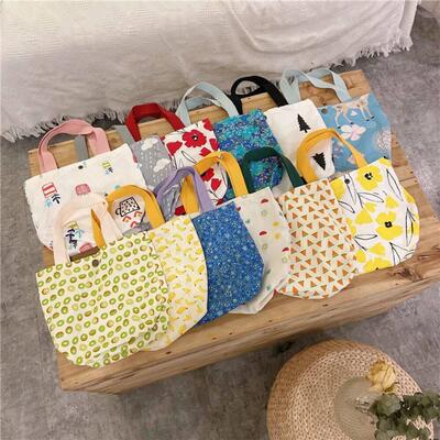 Small Fresh Portable Lunch Bag Female Mini Hand Carry Cloth