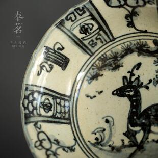 手绘壶承茶干泡盘8099 TCC瓷台茶配件席茶道壶托陶功夫茶具