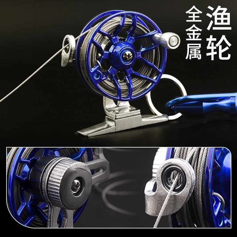 路亚鱼锁活鱼扣不锈钢锁鱼器扣鱼器便携轮式栓鱼绳垂钓专用