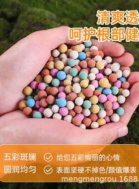 彩色陶粒花用养花垫底专用植物铺面透气水培花卉多肉盆栽陶粒