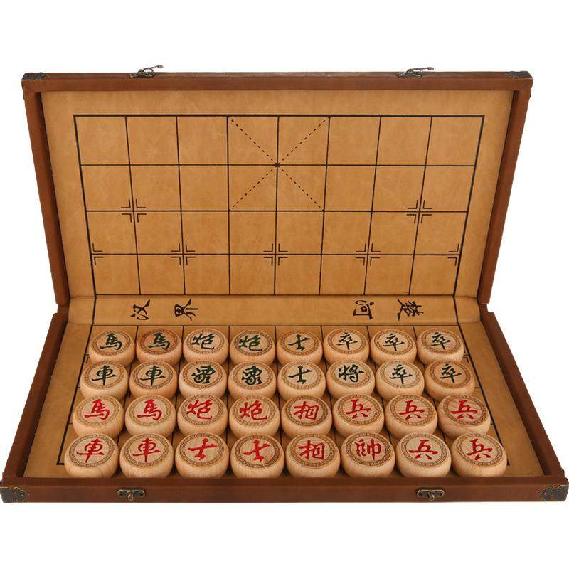 50号榉木中国象棋套装实木加厚成人折叠式棋盘家用大号高档象棋