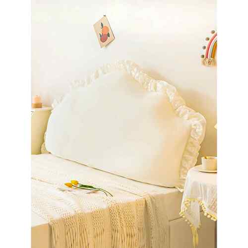 公主风格床边大靠垫-白色床垫大榻榻米靠背软袋凸窗防撞靠垫