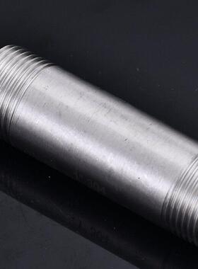 304不锈钢加长100mm双头外丝管水管圆管外丝4点6点管接头直接15