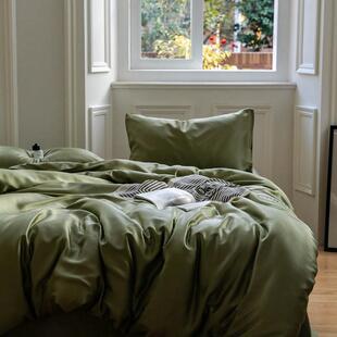 夏季纯色冰丝床笠A类100支兰精天丝四件套床上用品莱赛尔床单被套