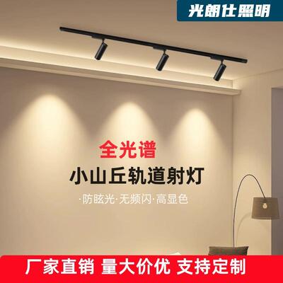 简约led轨道灯全光谱小山丘家用客厅背景墙明装射灯吸顶筒灯灯具