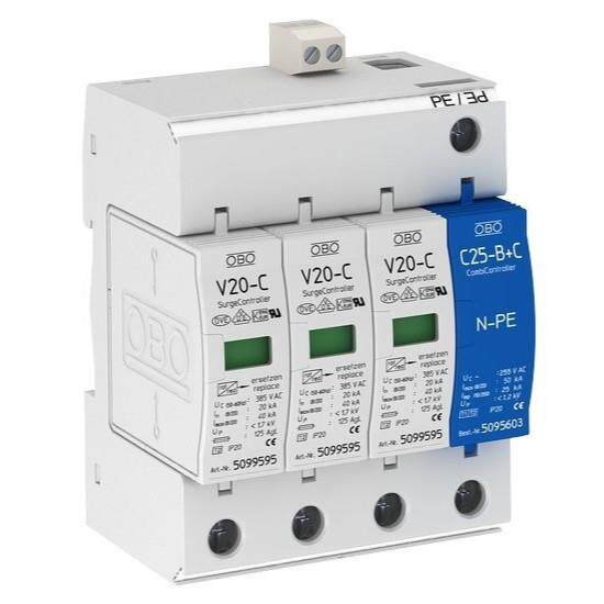 OBO防雷器V20-C/3+NPE-385V浪涌保护器二级电源防雷防静电