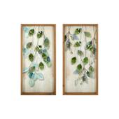 田园风玄关过道墙面装 饰壁挂创意铁木艺结合墙饰仿真立体植物壁饰