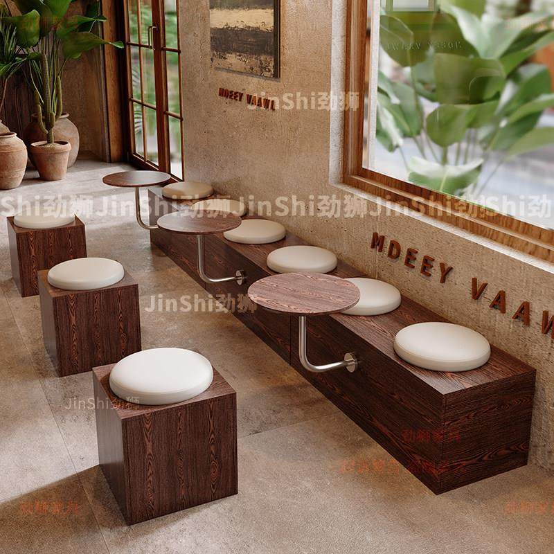 侘寂风咖啡店清吧桌椅组合西餐厅覆古靠墙卡座酒吧烧烤日式居酒屋,商业/办公家具,卡座,淘宝优惠券,粉丝福利购,淘宝优惠卷