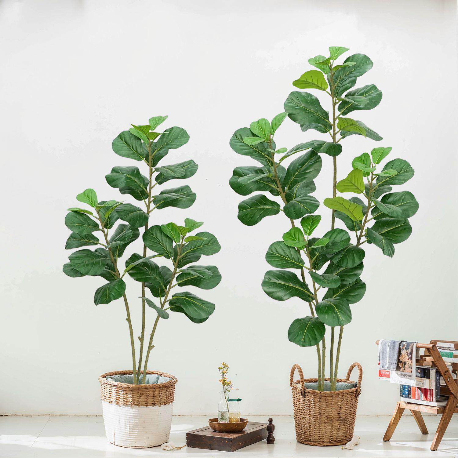 仿真植物琴叶榕落地盆栽室内大型仿生绿植摆件客厅轻奢装饰花假树