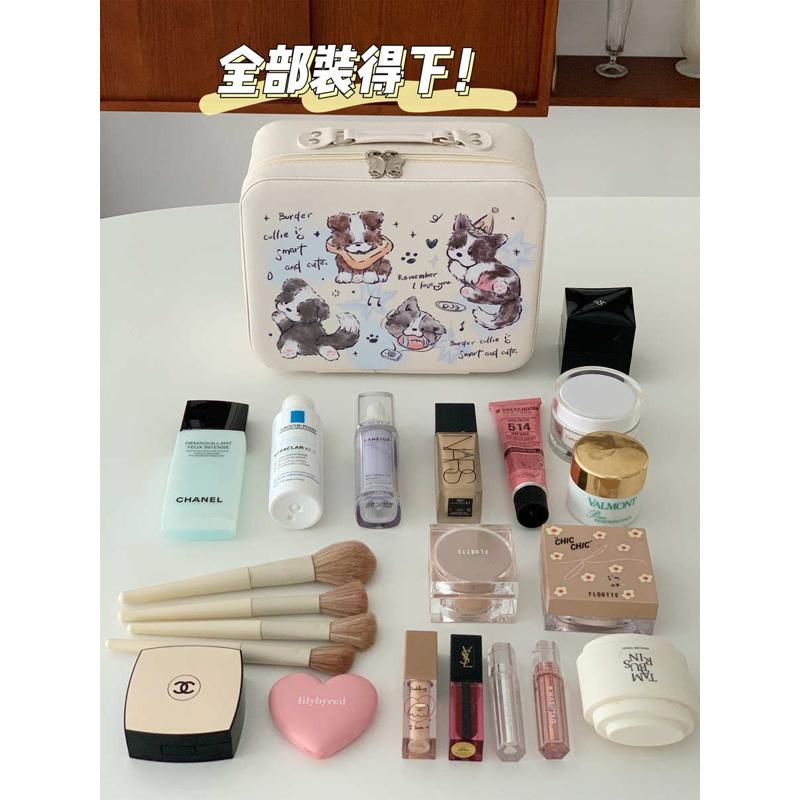 可爱卡通便携化妆箱手提小行李箱大容量化妆刷收纳包洗漱包收纳盒