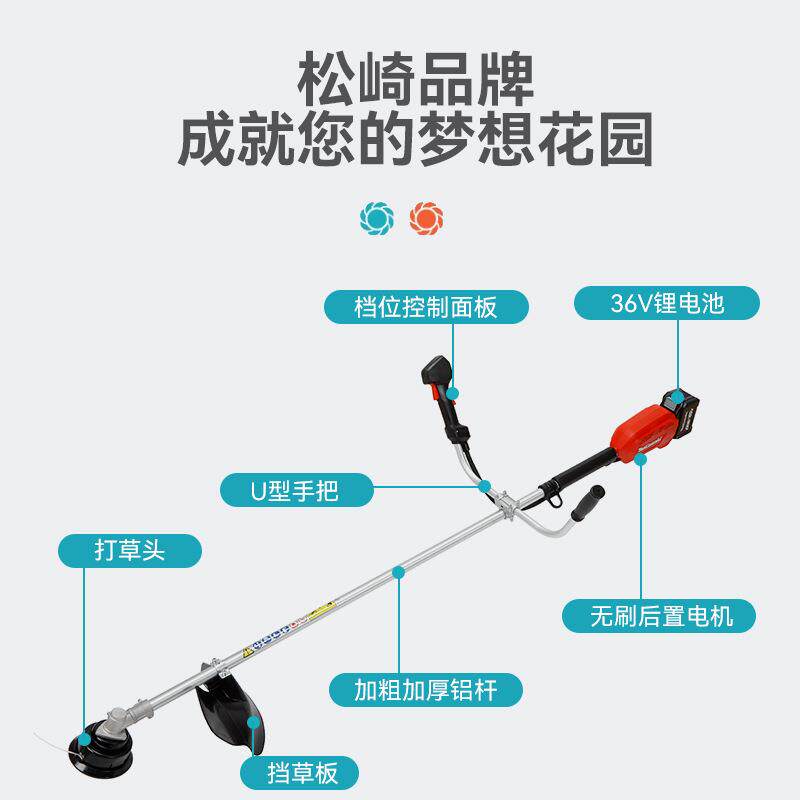 充电式锂电割草机家用YUD除草机多能林便携园修剪线工功具无打草