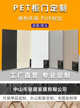 宠物欧式松木橱柜门定制双面肤感高光橱柜衣柜门板自安装改造无把