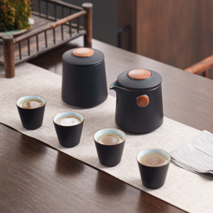 便携快客杯一壶四茶杯公司企业商务礼品定制logo 功夫旅行茶具套装