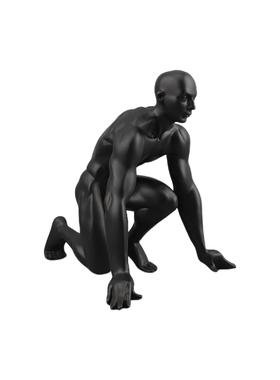 北欧黑色铁饼人起跑人摆件样板房售楼部卧室书房客厅餐厅桌面饰品