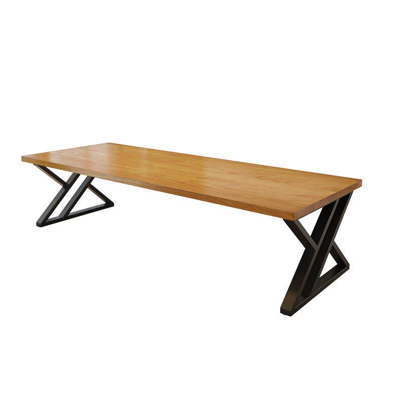 工业风实木会议桌简约现代图书馆书桌长桌办公电脑桌洽谈桌椅组合