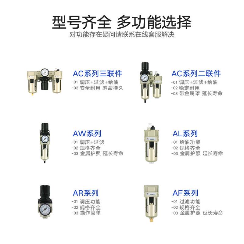 气动调压阀油水分离器两连件气缸过滤器AC-2000-02AC4010-04全套