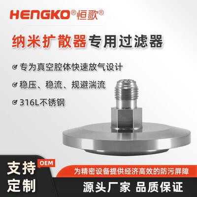 恒歌高温超纯气体扩散器VCR316L真空法兰过滤器工艺气体过滤器