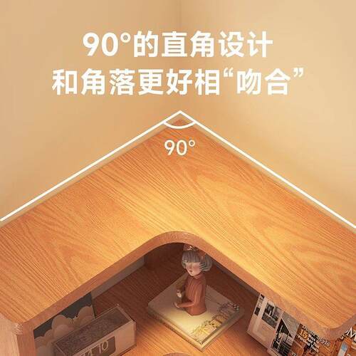 转角书架置物架落地儿童靠墙实木书柜家用拐角简易收纳架子储物柜