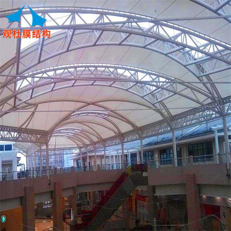 承建商场膜结构顶棚商业步行街张拉膜顶篷商务楼膜结构屋顶雨蓬