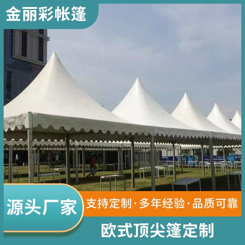 户外欧式尖顶篷棚吊顶帐篷锥顶蓬车展览会帐篷四柱帐篷