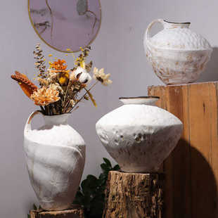 客厅创意玄关电视柜餐桌装 饰插花花器轻奢摆设简约白色花瓶摆件