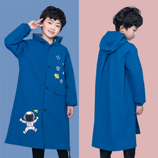 防水小学生男孩大童长款 儿童雨衣男童2022新款 全身防暴雨带书包位